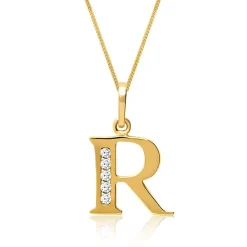 333er Goldkette Buchstabe R mit Zirkonia GP0149SLK