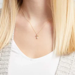 333er Goldkette Buchstabe T mit Zirkonia GP0151SLK