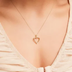 585er Goldkette Herz mit Brillant BDP0031-14KGSLK