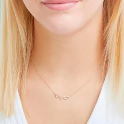 585er Goldkette im Blattdesign mit Diamanten DN0060