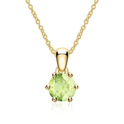 585er Goldkette mit Peridot Anhänger BDP0034Pe-14KGSLK
