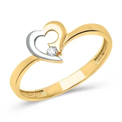 333er Goldring: Gelb- Weißgold mit Zirkonia GR0062