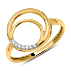 333er Goldring Kreise mit weißen Zirkonia GR0174