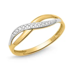 333er Goldring silber gold twist Zirkonia GR0118
