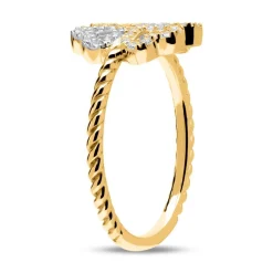 333er Goldring vierblättriges Kleeblatt mit Zirkonia GR0184