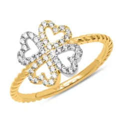 333er Goldring vierblättriges Kleeblatt mit Zirkonia GR0184