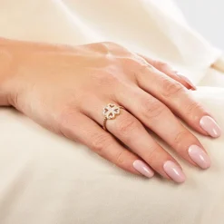 333er Goldring vierblättriges Kleeblatt mit Zirkonia GR0184