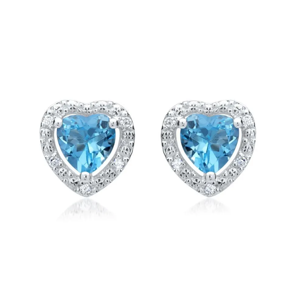 585er Ohrringe 2 Topase 10 Diamanten 0,04 ct. DE0164