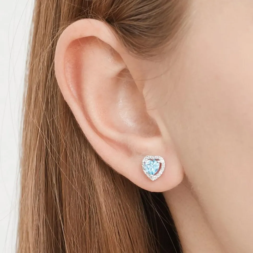 585er Ohrringe 2 Topase 10 Diamanten 0,04 ct. DE0164