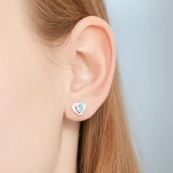 585er Ohrringe 2 Topase 4 Diamanten 0,02 ct. DE0166