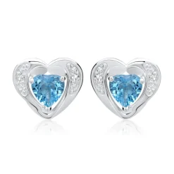 585er Ohrringe 2 Topase 4 Diamanten 0,02 ct. DE0166