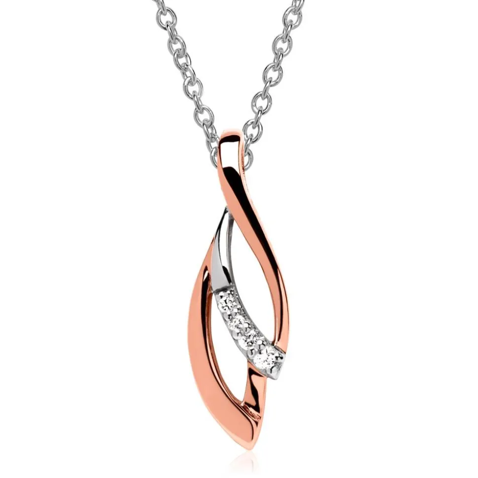 585er Roségold Anhänger Kette Diamanten DP0168SLK