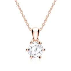 585er Roségold Kette mit Weißtopas BDP0034WT-14KRSLK