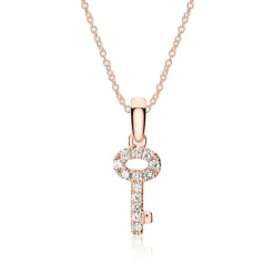 750er Roségold Kette Schlüssel mit Brillanten BDP0025-18KRSLK