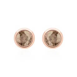 585er Roségold Ohrstecker für Damen mit Rauchquarzen BDE0034SQ-14KRSL