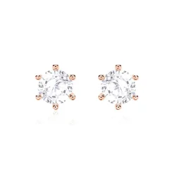 585er Roségold Ohrstecker für Damen mit Weißtopasen BDE0028WT-14KRSL