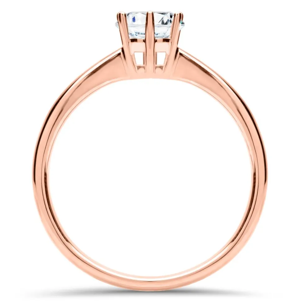585er Roségold Verlobungsring mit Diamant, lab-grown VR0356-LSL