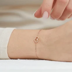 750er Roségold-Armband Herz 28 Diamanten BDB0002-18KR
