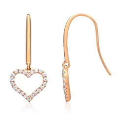 750er Roségold-Ohrringe Herz 44 Diamanten BDE0008-18KR