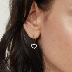750er Roségold-Ohrringe Herz 44 Diamanten BDE0008-18KR