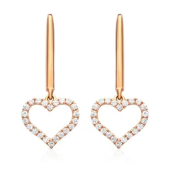 750er Roségold-Ohrringe Herz 44 Diamanten BDE0008-18KR