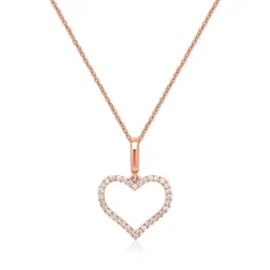 750er Rotgold-Kette Herz 34 Diamanten 0,16 ct. BDN0004-18KR