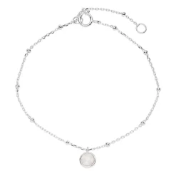 925er Silber Armband für Damen mit Schmuckstein, weiß SB0449