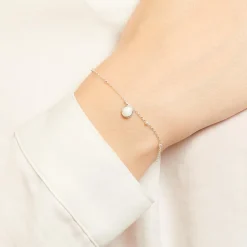 925er Silber Armband für Damen mit Schmuckstein, weiß SB0449