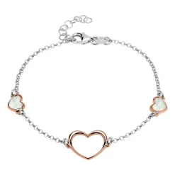 925er Silber Armband Herzen rosévergoldet SB0393
