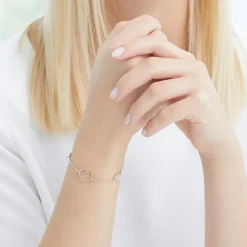 925er Silber Armband Herzen rosévergoldet SB0393