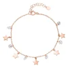 925er Silber Armband Sterne Zirkonia rosévergoldet SB0374