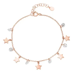 925er Silber Armband Sterne Zirkonia rosévergoldet SB0374