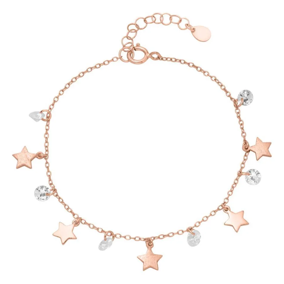 925er Silber Armband Sterne Zirkonia rosévergoldet SB0374