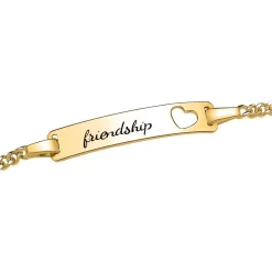 925er Silber Armband vergoldet Herz Gravur ID1001SL-G