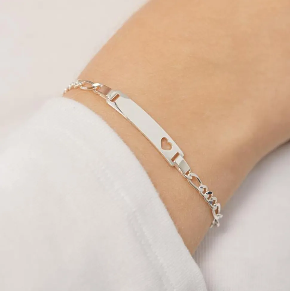 925er Silber Armband vergoldet Herz Gravur ID1001SL-G