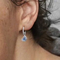 925er Silber Creolen mit abnehmbaren Schmetterlingen 290778C01