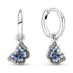 925er Silber Creolen mit abnehmbaren Schmetterlingen 290778C01