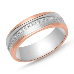 925er Silber Damenring Bicolor mit Zirkonia R8582czSL