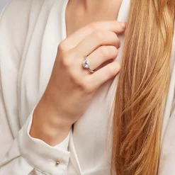 925er Silber Haloring mit Zirkonia VR0447