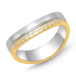 925er Silber Ring teilvergoldet Zirkonia R8584czSL
