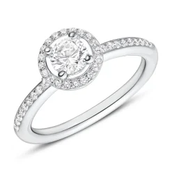 925er Silber Verlobungsring mit weißen Zirkonia VR0446