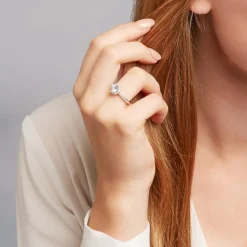 925er Silber Verlobungsring mit weißen Zirkonia VR0446