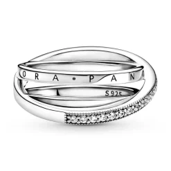 925er Silberring für Damen, dreifach gekreuzt 199057C01