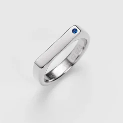 925er Silberring Signet Brilliant Cut für Damen PH004271