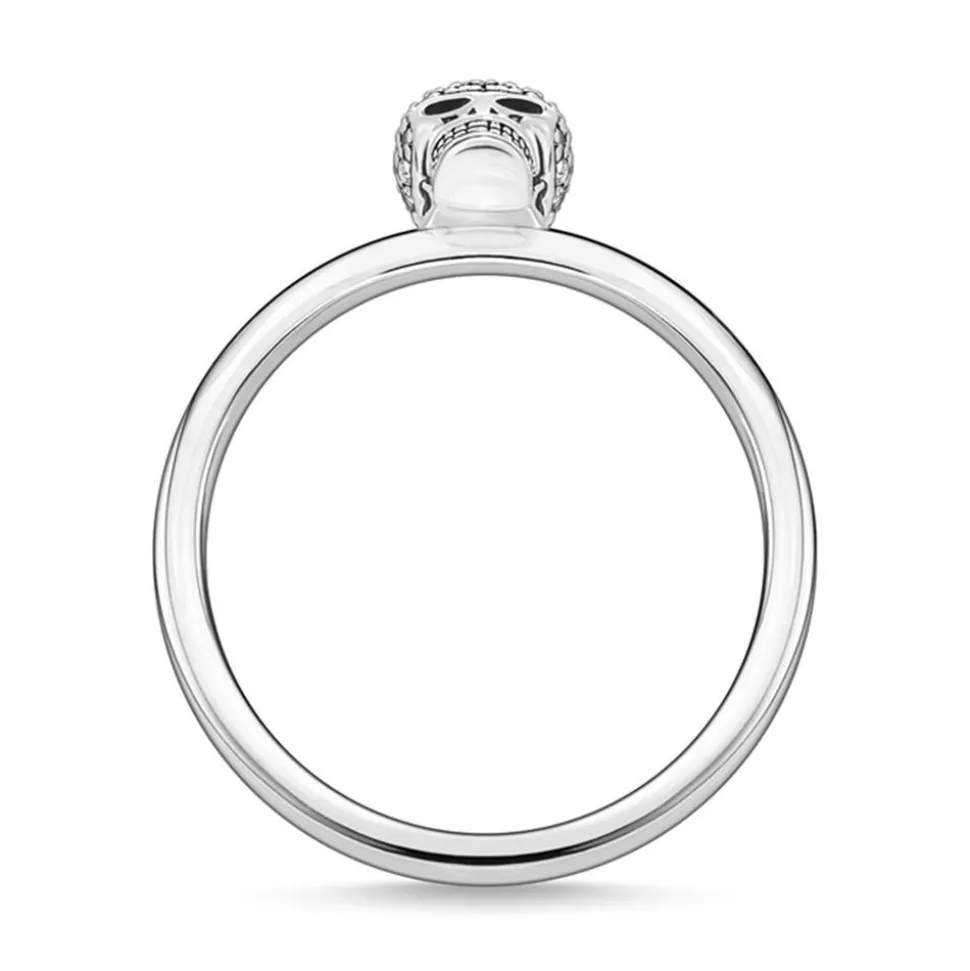 925er Silberring Totenkopf für Damen mit Zirkonia TR2327-643-14