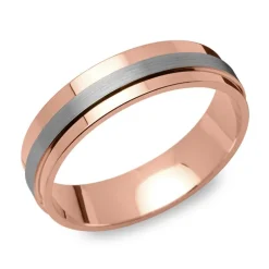 925er Vivo Silberring rosévergoldet 6mm breit R8551SL
