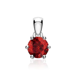 585er Weißgold Anhänger für Ketten mit Granat BDP0034Ga-14KWSL