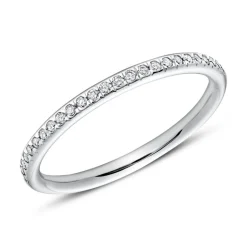 750er Weißgold Eternity Ring 25 Diamanten DR0348-18KW