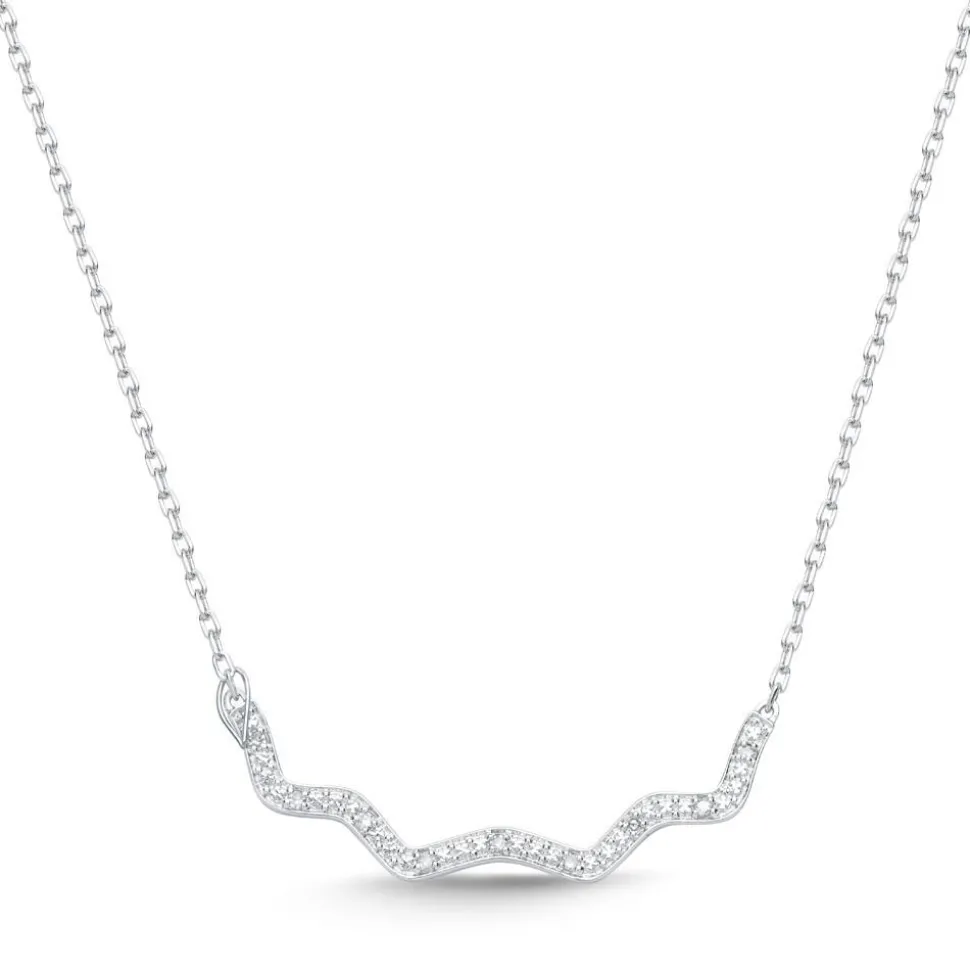 585er Weißgold-Collier 9 Diamanten 0,027 ct. DN0053