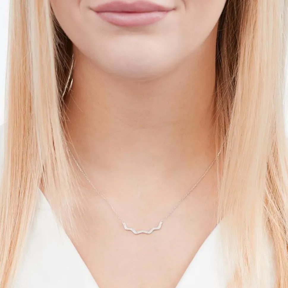 585er Weißgold-Collier 9 Diamanten 0,027 ct. DN0053